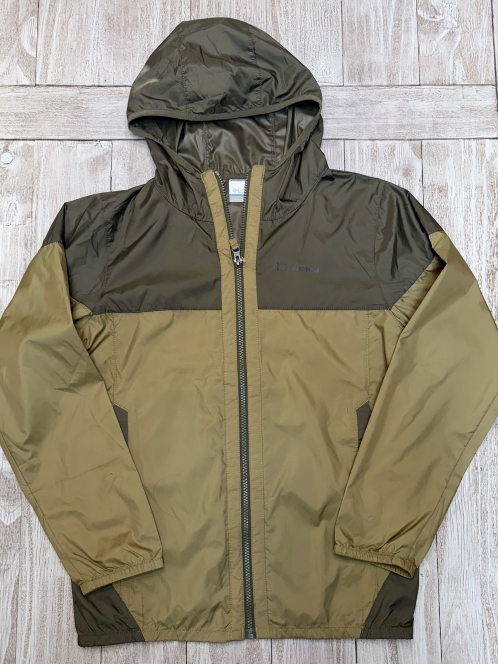 Columbia Flash Challenger Windbreaker Jacket-Olive Two-Tone